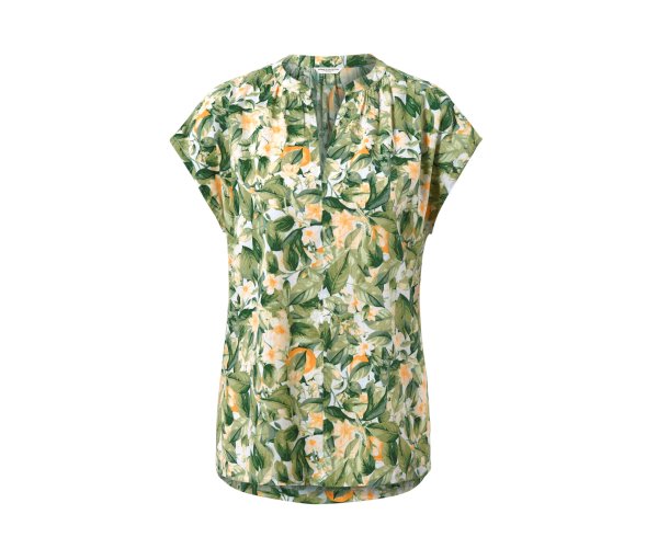 Tchibo - Bedruckte Kurzarmbluse - Damen - Gr. 46 - weiß/print