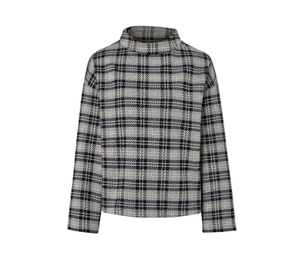 Tchibo - Kariertes Sweatshirt - Damen - Gr. XL - weiß/kariert