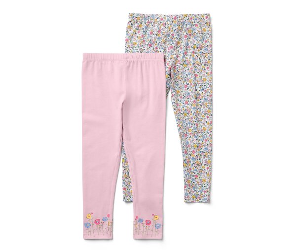 Tchibo - 2 Kinder-Leggings - Mädchen - Gr. 86/92 - creme/geblümt