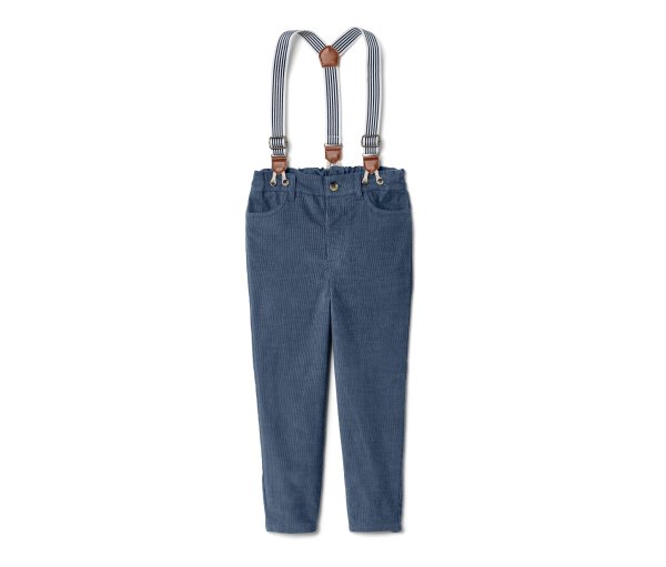 Tchibo - Kinder-Cordhose mit abnehmbaren Hosenträgern - Herren - Gr. 122/128 - blau