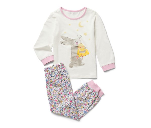 Tchibo - Kinder-Pyjama - Mädchen - Gr. 86/92 - creme/print