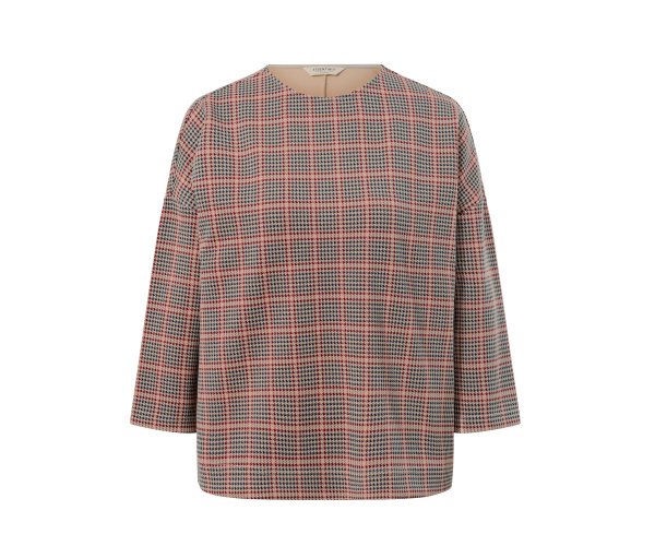 Tchibo - Sweatshirt mit 3/4-Arm - Damen - Gr. XL - dunkelblau/kariert