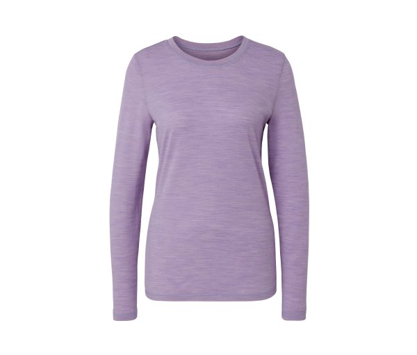 Tchibo - Langarmshirt mit Merinowolle - Damen - Gr. L - lila