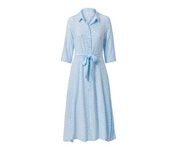 Tchibo - Blusenkleid mit Print - Damen - Gr. 42 - hellblau/print