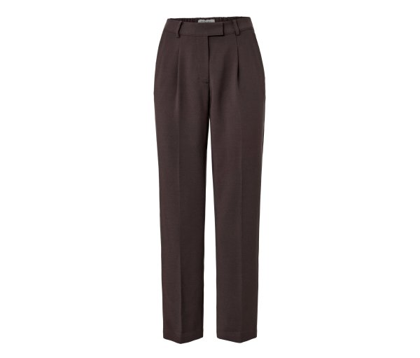 Tchibo - Webhose mit Bundfalten - Damen - Gr. 38 - dunkelbraun