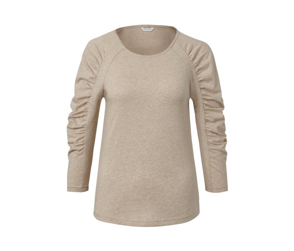Tchibo - Shirt mit 3/4-Arm - Damen - Gr. XL - beige