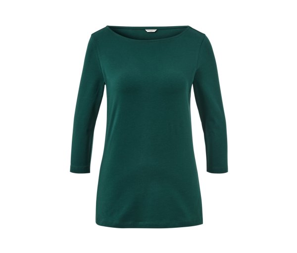 Tchibo - Shirt mit 3/4-Arm - Damen - Gr. L - dunkelgrün