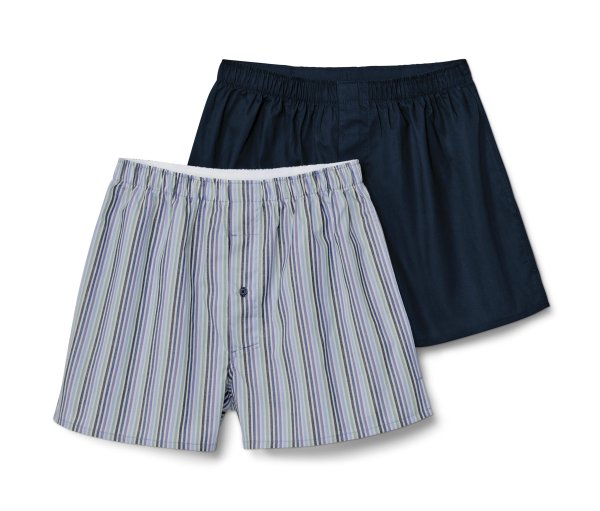 Tchibo - 2 Web-Boxershorts - Herren - Gr. L/6 - dunkelblau/gestreift
