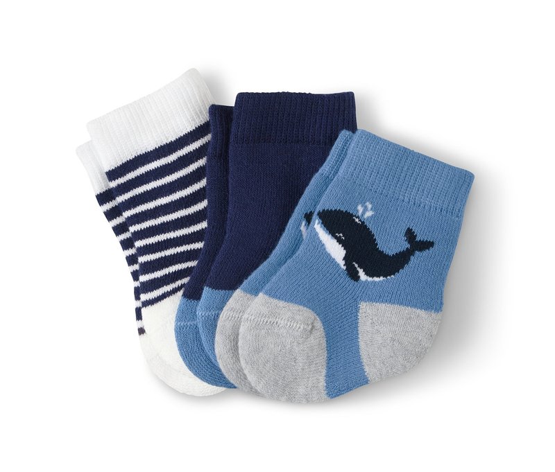 Tchibo - 3 Paar Babysocken - Herren - Gr. 16-18 - dunkelblau/gestreift