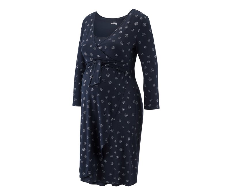 Tchibo - Umstandskleid in Wickeloptik - Damen - Gr. XL - dunkelblau/gepunktet