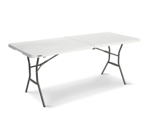 Lifetime-Kunststoff-Klapptisch - hellgrau