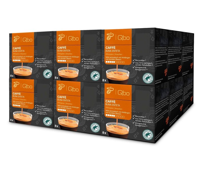 Qbo Caffè Buna Enteta - 144 Kapseln - Intensität: 5/10