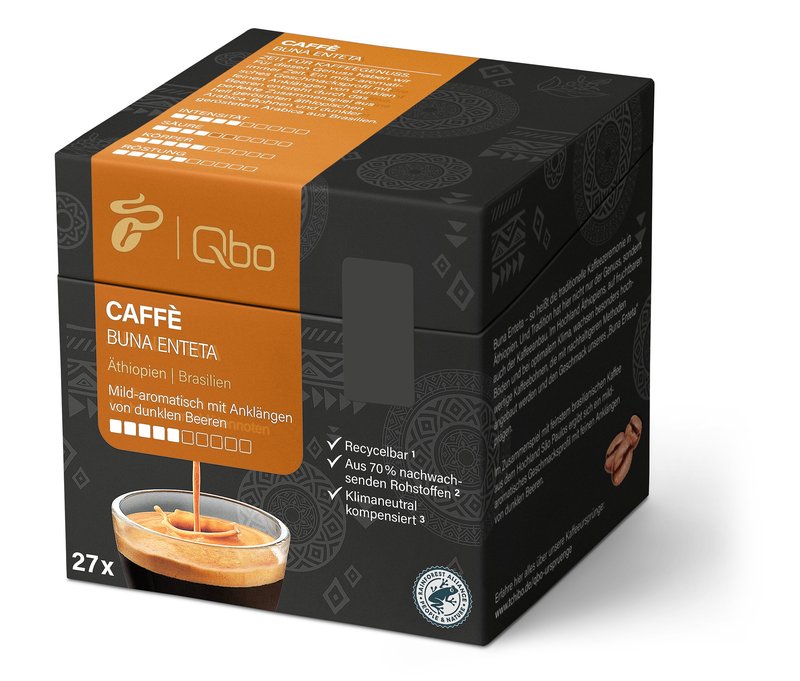 Qbo Caffè Buna Enteta - 27 Kapseln - Intensität: 5/10
