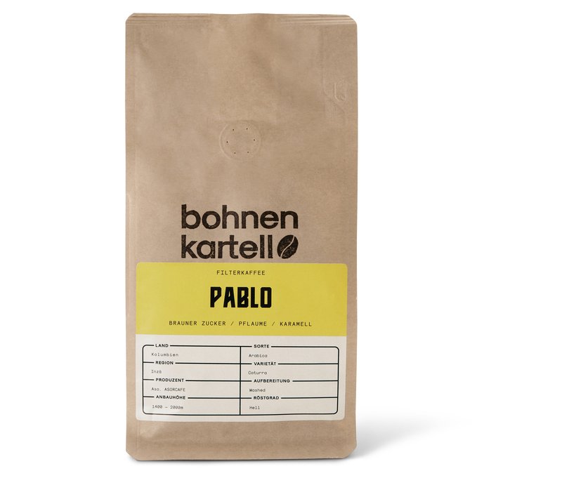 bohnenkartell - Pablo Filterkaffee - 250 g Ganze Bohne - Intensität: 4/6