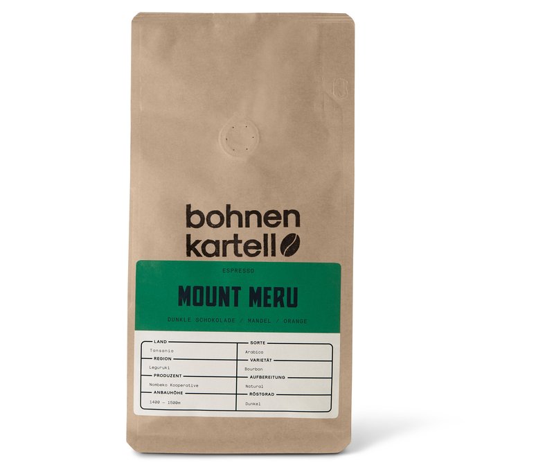 bohnenkartell - Mount Meru Espresso - 250 g Ganze Bohne - Intensität: 5/6