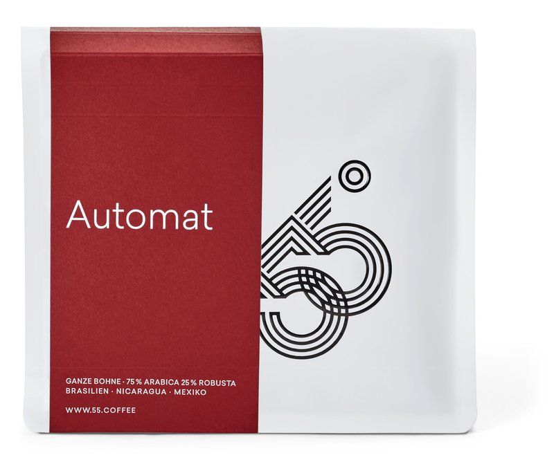 55 Degrees - Automat Caffè Crema - 250 g Ganze Bohne - Intensität: 6/6