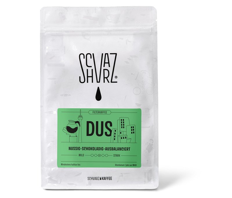 Schvarz - DUS Filterkaffee - 250 g Ganze Bohne - Intensität: 5/6