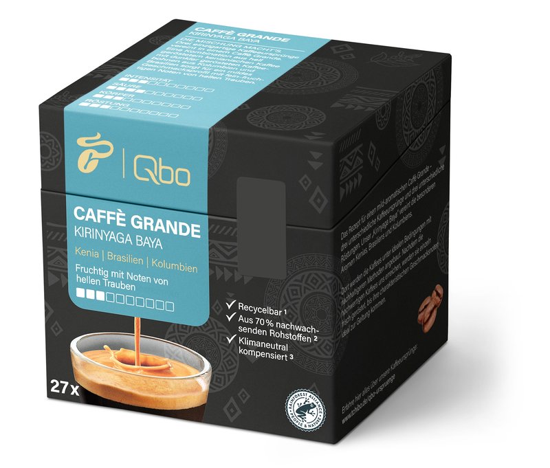Qbo Caffè Grande Kirinyaga Baya - 27 Kapseln - Intensität: 3/10
