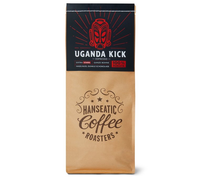 Hanseatic - Uganda Kick Espresso - 1 kg Ganze Bohne - Intensität: 6/6