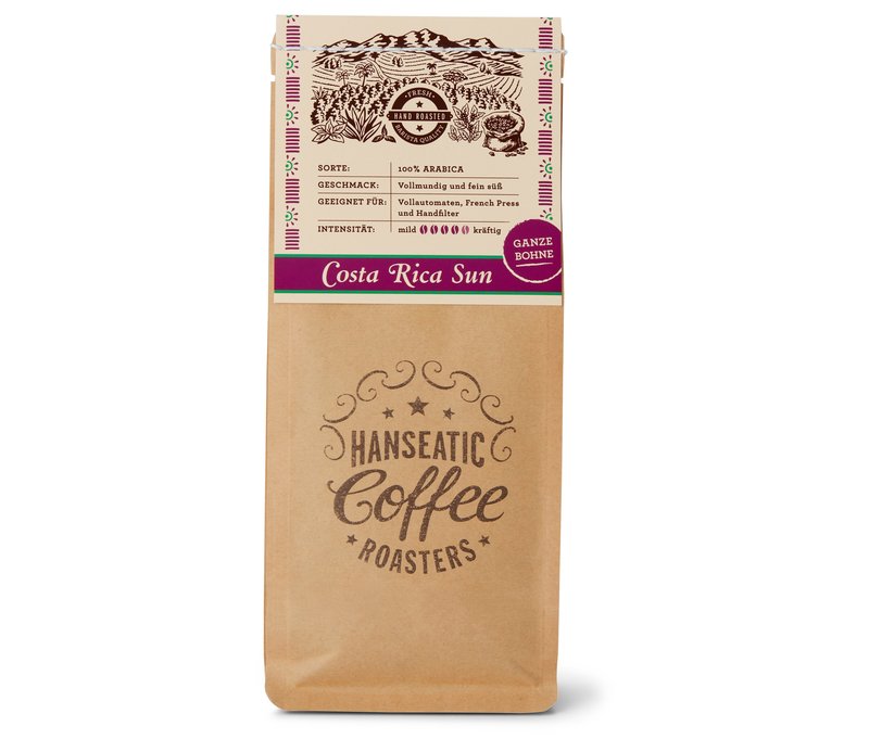 Hanseatic - Costa Rica Sun Filterkaffee - 250 g Ganze Bohne - Intensität: 4/6
