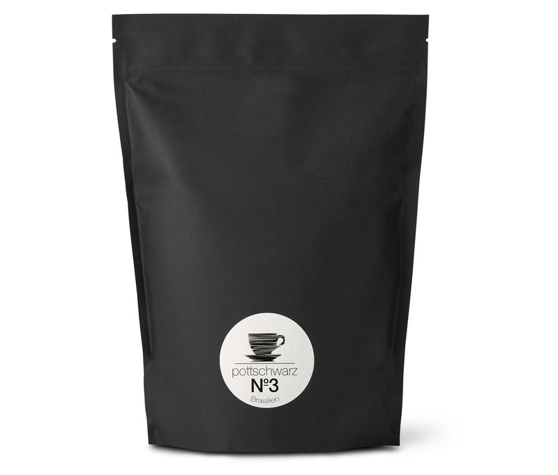 Pottschwarz - No. 3 Brasilien Minas Gereis Espresso - 1 kg Ganze Bohne - Intensität: 5/6