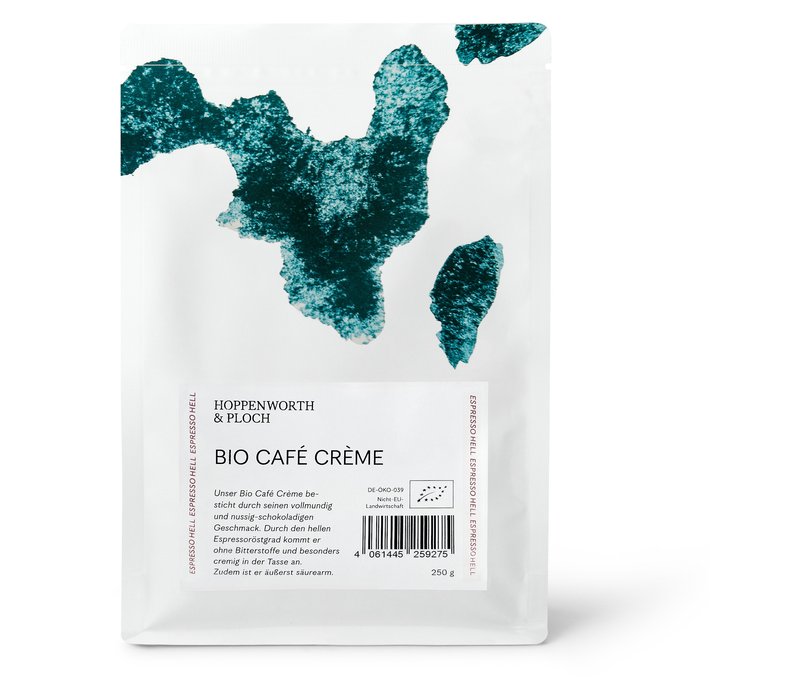 Hoppenworth & Ploch - Café Crème Bio - 250 g Ganze Bohne - Intensität: 4/6