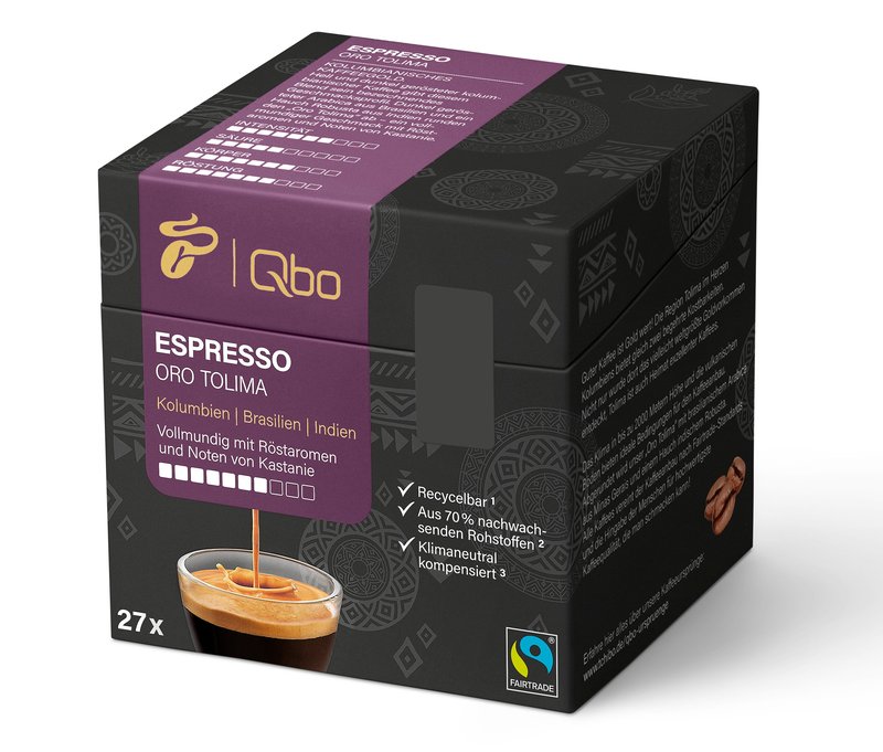 Qbo Espresso ORO Tolima - 27 Kapseln - Intensität: 7/10