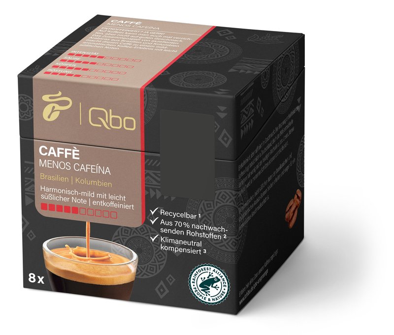 Qbo Caffè Menos Cafeína - 8 Kapseln - Intensität: 5/10