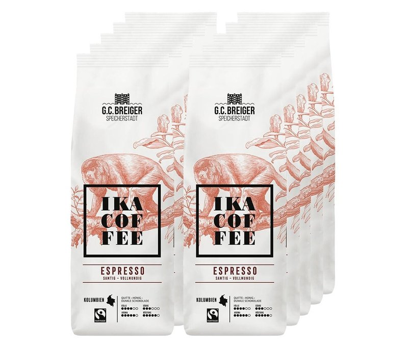 G.c. Breiger - IKA Coffee - Espresso - 10x 500 g Ganze Bohne - Intensität: 5/6