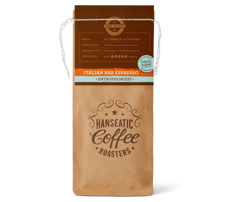 Hanseatic - Italian Bar Espresso, entkoffeiniert - Intensität: 4/6