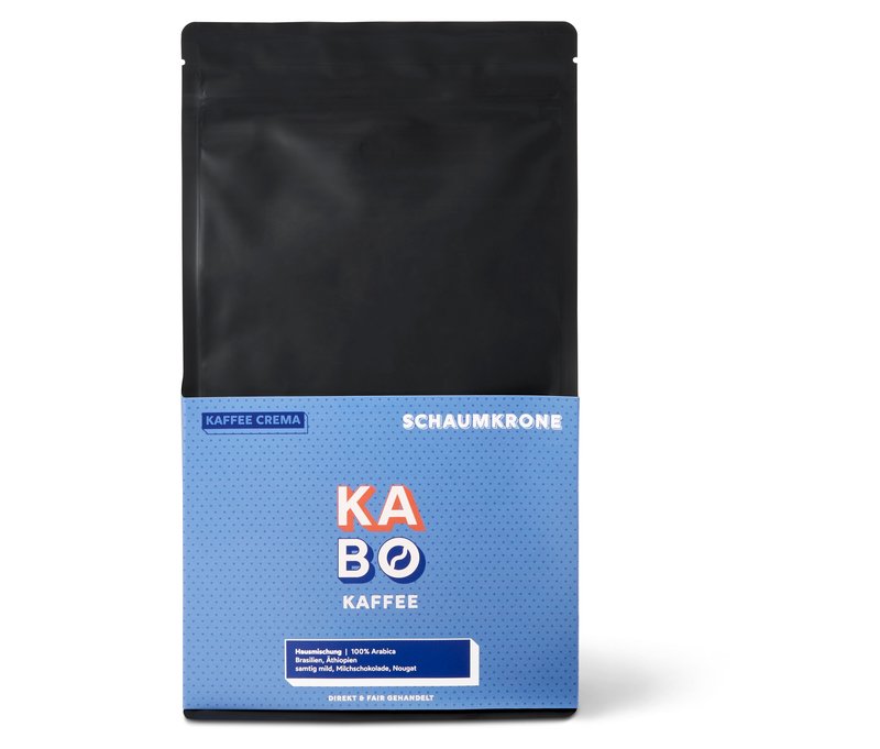 Kabo - Schaumkrone Caffè Crema - 1 kg Ganze Bohne - Intensität: 4/6