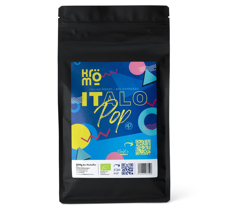 Kröm - Italo Pop Bio Espresso - 1 kg Ganze Bohne - Intensität: 6/6