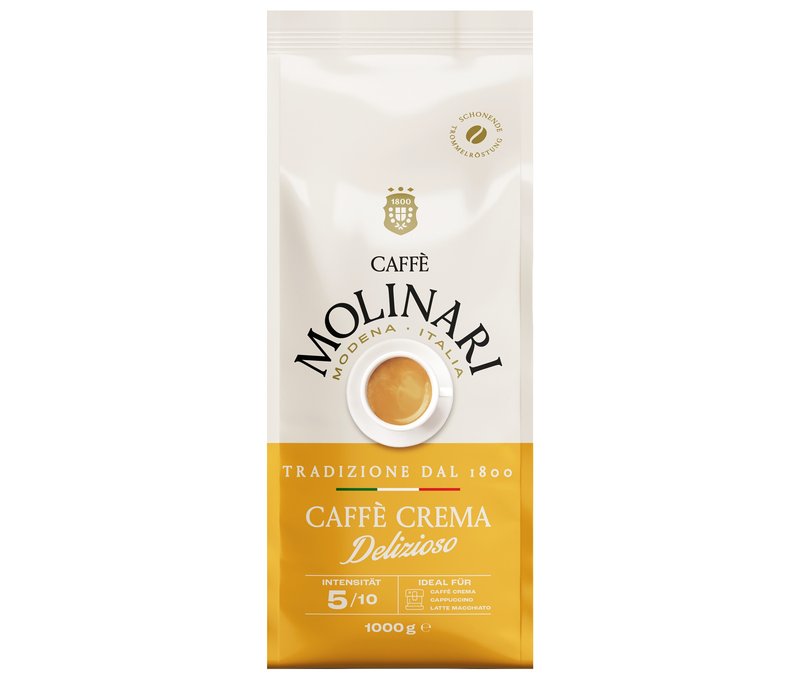 Caffè Molinari Caffè Crema Delizioso - 1 kg Ganze Bohne - Intensität: 5/10