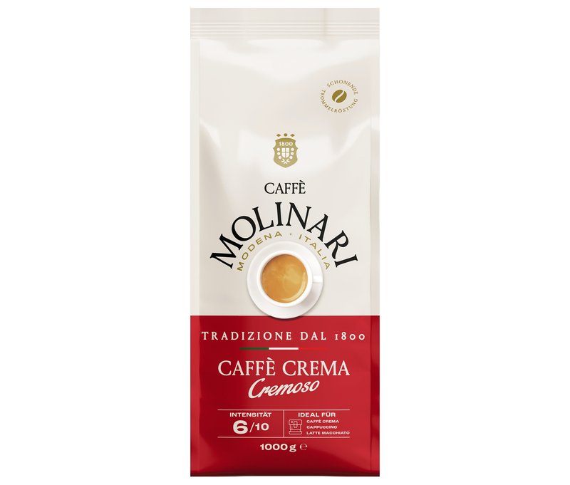 Caffè Molinari Caffè Crema Cremoso - 1 kg Ganze Bohne - Intensität: 6/10