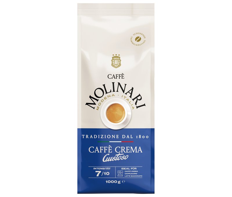 Caffè Molinari Caffè Crema Gustoso - 1 kg Ganze Bohne - Intensität: 7/10