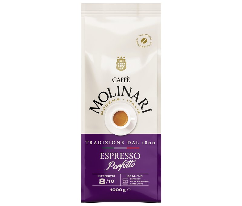 Caffè Molinari Espresso Perfetto - 1 kg Ganze Bohne - Intensität: 8/10