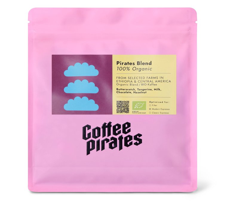 Coffee Pirates - Pirates Blend Bio Espresso - 250 g Ganze Bohne - Intensität: 4/6