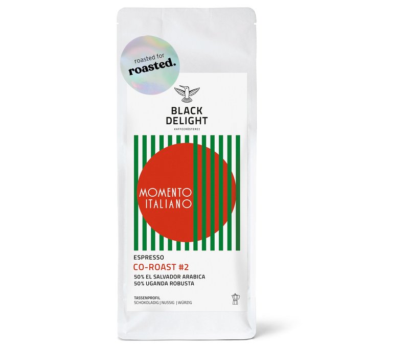 Black Delight x roasted. - Momento Italiano Co-Roast #2 Espresso - 250 g Gemahlen - Intensität: 5/6