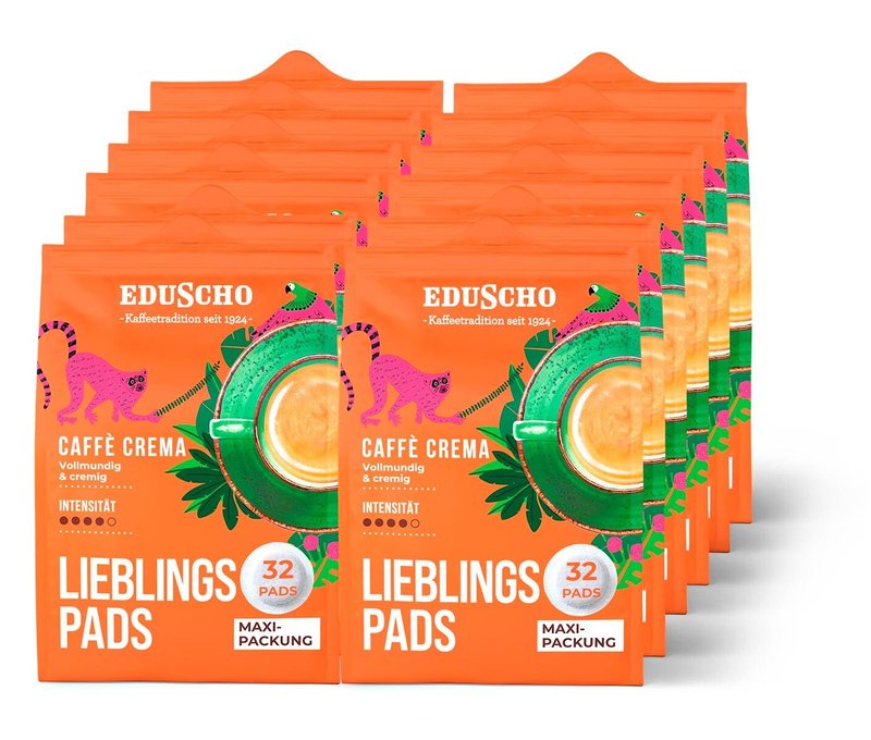 Eduscho Lieblingspads Caffè Crema - 12 x 32 Pads - Intensität: 4/5