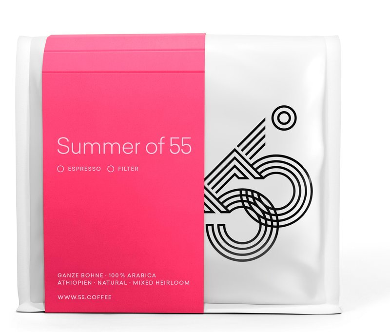 55 degrees - Summer of 55 Filterkaffee - 250 g Ganze Bohne - Intensität: 4/6