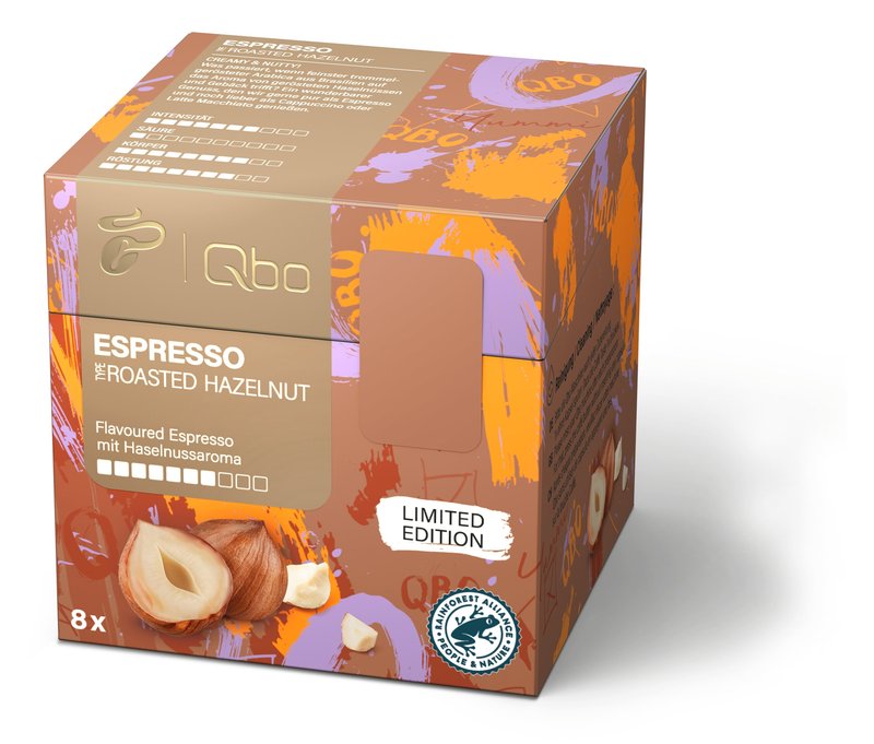Qbo Flavoured Espresso Roasted Hazelnut - 8 Kapseln - Intensität: 7/10