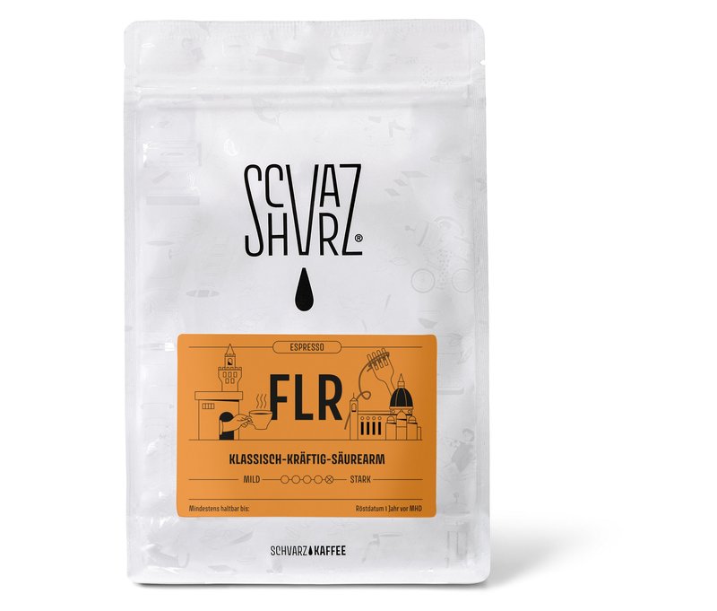 Schvarz - FLR Espresso - 350 g Ganze Bohne - Intensität: 6/6