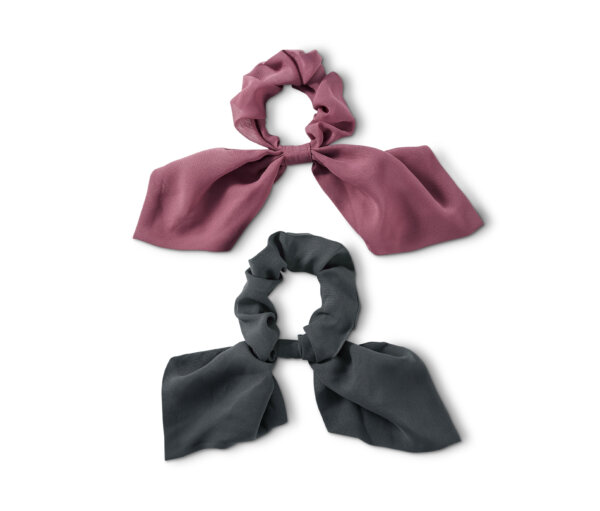 Tchibo - 2 Haargummis »Scrunchies« mit Schleife - braun
