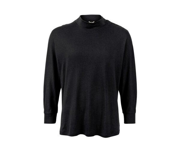 Tchibo - Fledermausshirt mit Knöpfen - Damen - Gr. L - schwarz