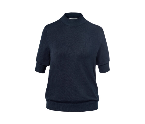 Tchibo - Feinstrick-Shirt mit Stehkragen - Damen - Gr. M - dunkelblau