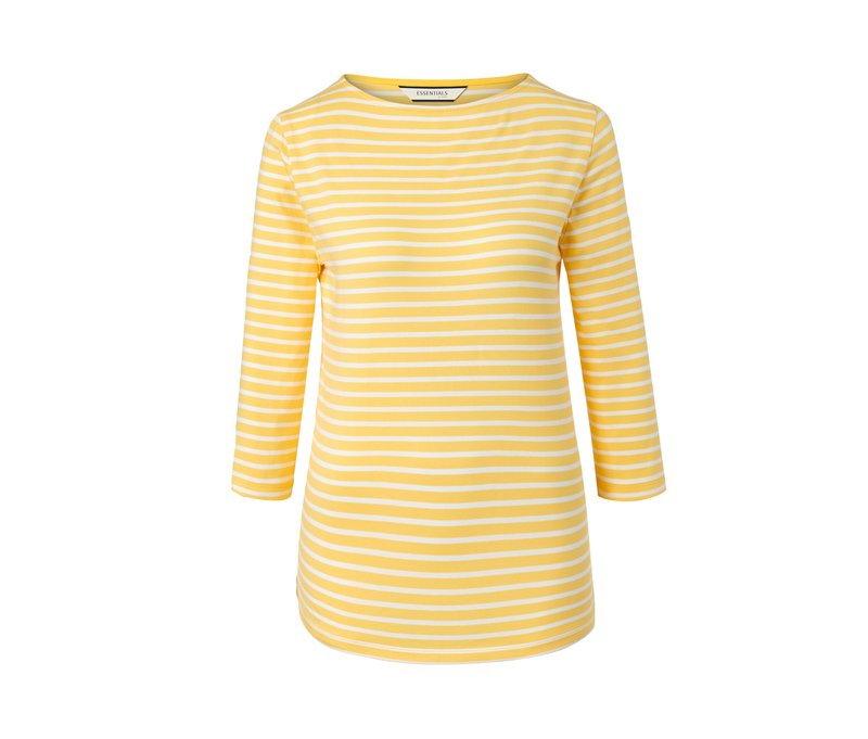 Tchibo - Shirt mit 3/4-Arm - Damen - Gr. L - weiß/gestreift