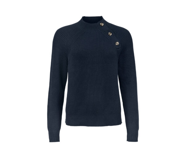 Tchibo - Strickpullover mit Knopfdetail - Gr. XL - dunkelblau