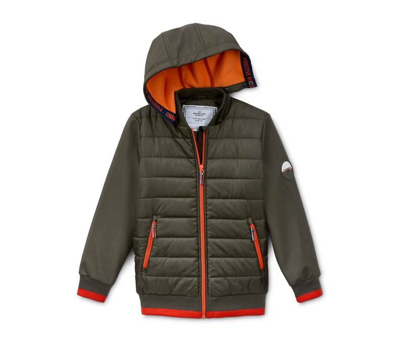 Tchibo - Hybridsteppjacke mit recyceltem Material - Jungen - Gr. 134/140 - olivgrün