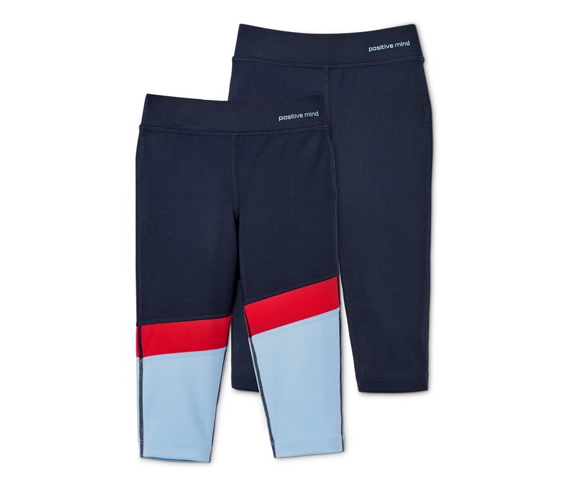 Tchibo - 3/4-Sporttights mit recyceltem Material im Set - Mädchen - Gr. 170/176 - dunkelblau