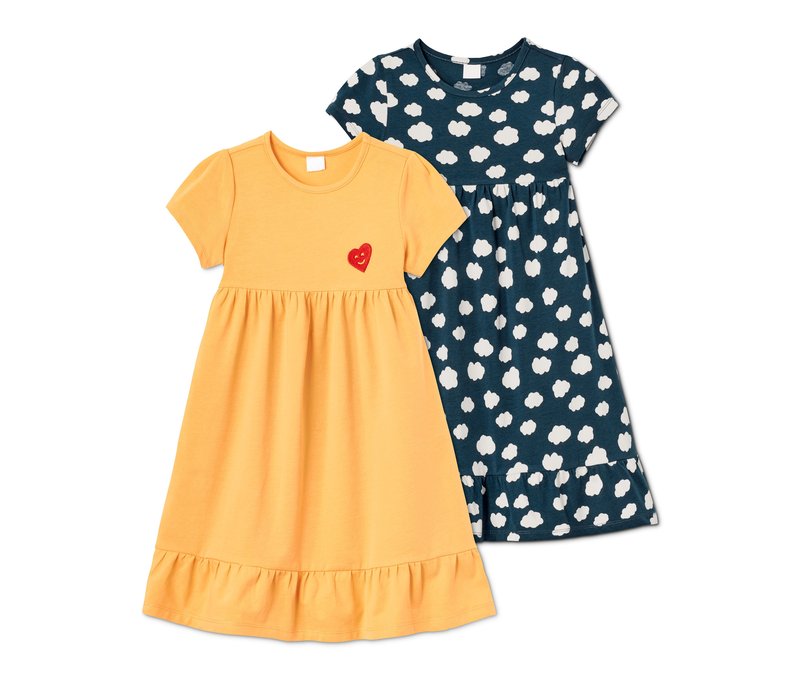 Tchibo - 2 Jerseykleider aus Bio-Baumwolle - Baby - Gr. 74/80 - dunkelblau/print